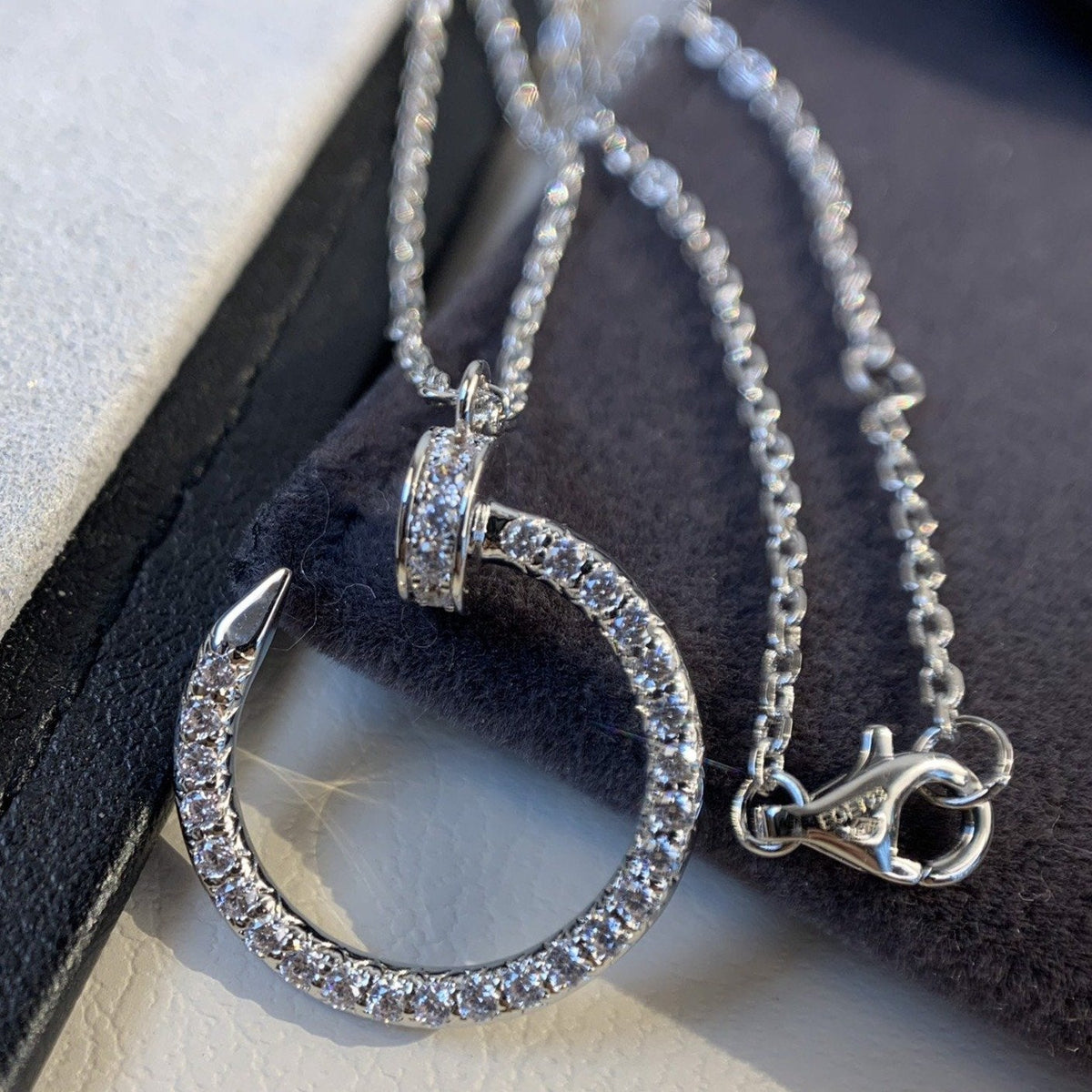 [⭐Clover Jewelry]JUSTE NECKLACE SILVER DIAMONDS