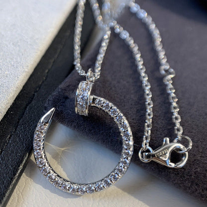 [⭐Clover Jewelry]JUSTE NECKLACE SILVER DIAMONDS