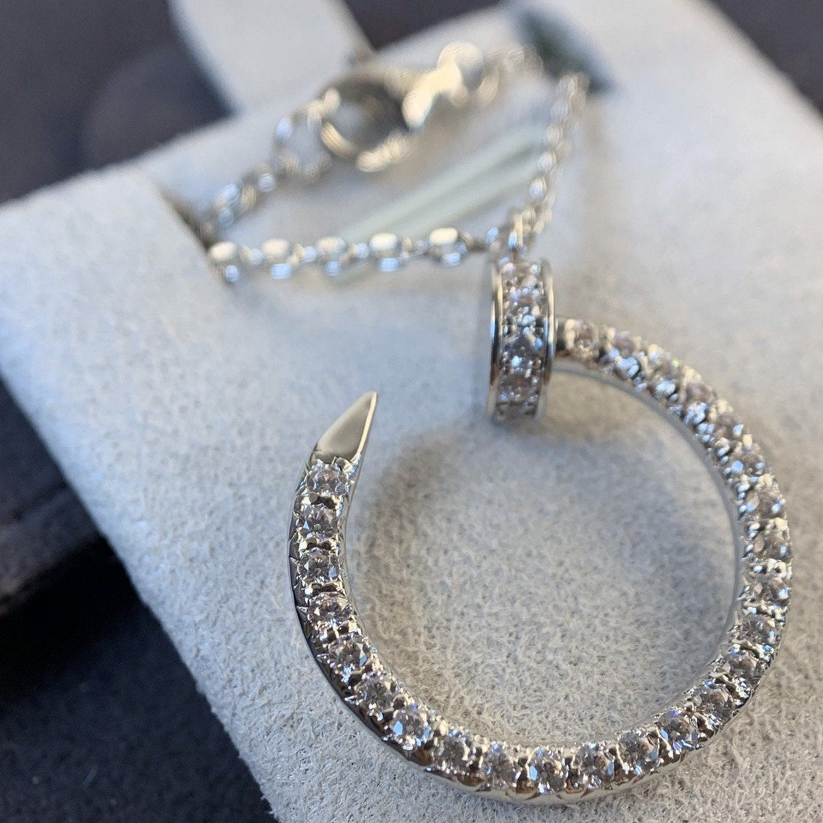 [⭐Clover Jewelry]JUSTE NECKLACE SILVER DIAMONDS