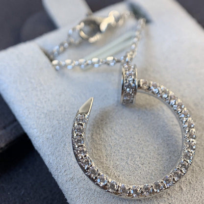 [⭐Clover Jewelry]JUSTE NECKLACE SILVER DIAMONDS