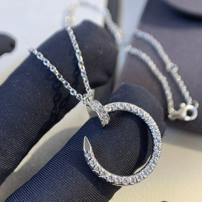 [⭐Clover Jewelry]JUSTE NECKLACE SILVER DIAMONDS