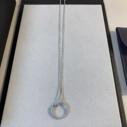 [⭐Clover Jewelry]JUSTE NECKLACE SILVER DIAMONDS