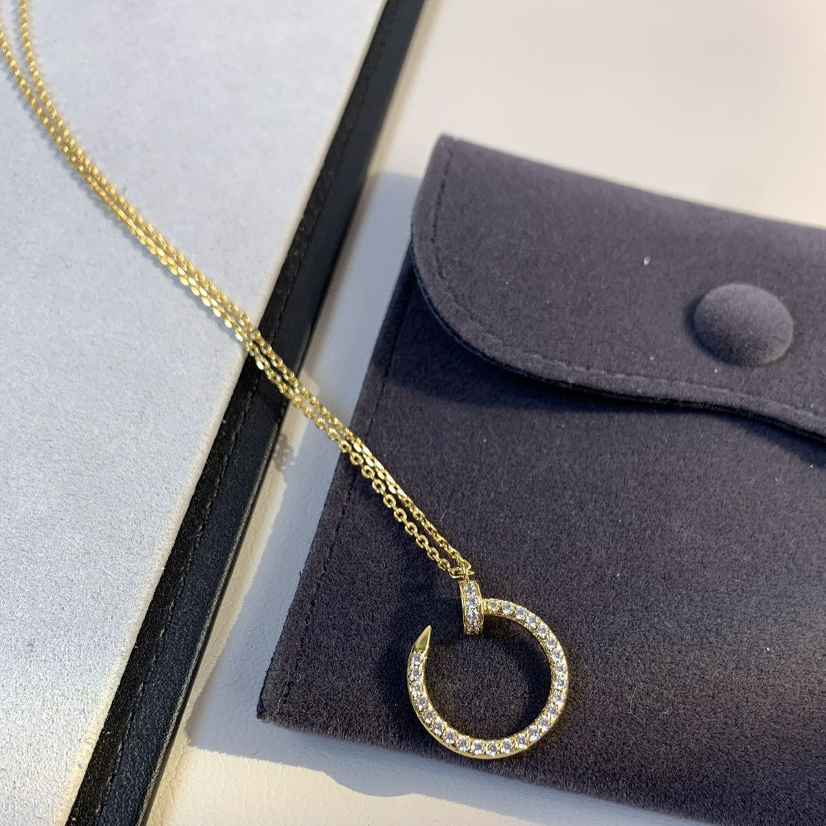 [⭐Clover Jewelry]JUSTE NECKLACE GOLD DIAMONDS