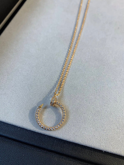 [⭐Clover Jewelry]JUSTE NECKLACE PINK GOLD DIAMONDS