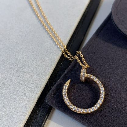[⭐Clover Jewelry]JUSTE NECKLACE PINK GOLD DIAMONDS