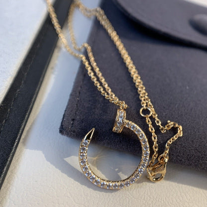 [⭐Clover Jewelry]JUSTE NECKLACE PINK GOLD DIAMONDS