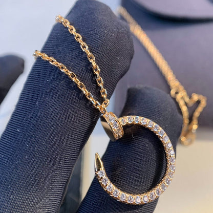 [⭐Clover Jewelry]JUSTE NECKLACE PINK GOLD DIAMONDS