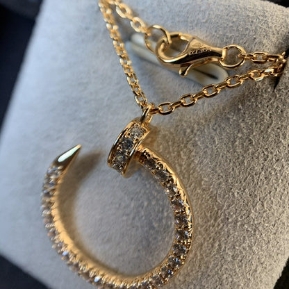 [⭐Clover Jewelry]JUSTE NECKLACE PINK GOLD DIAMONDS