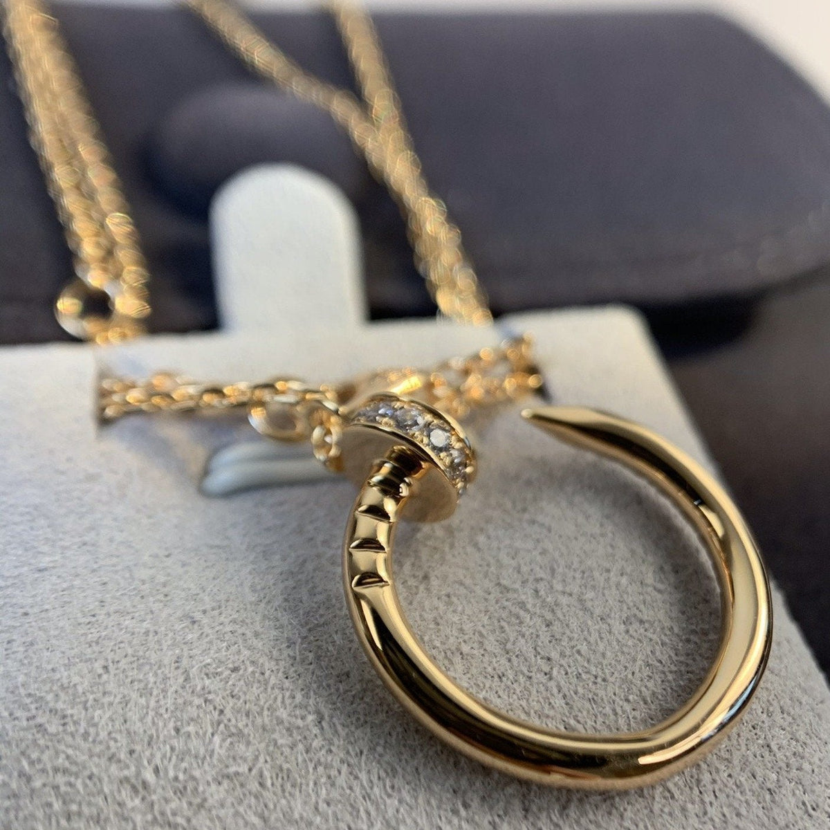 [⭐Clover Jewelry]JUSTE NECKLACE PINK GOLD DIAMONDS