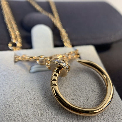 [⭐Clover Jewelry]JUSTE NECKLACE PINK GOLD DIAMONDS