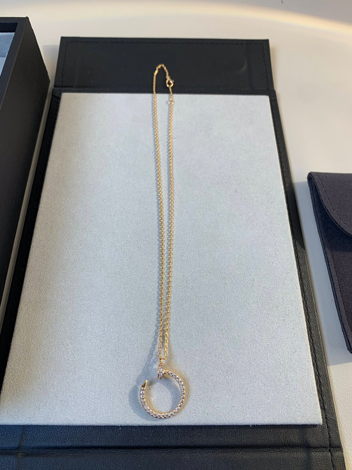 [⭐Clover Jewelry]JUSTE NECKLACE PINK GOLD DIAMONDS