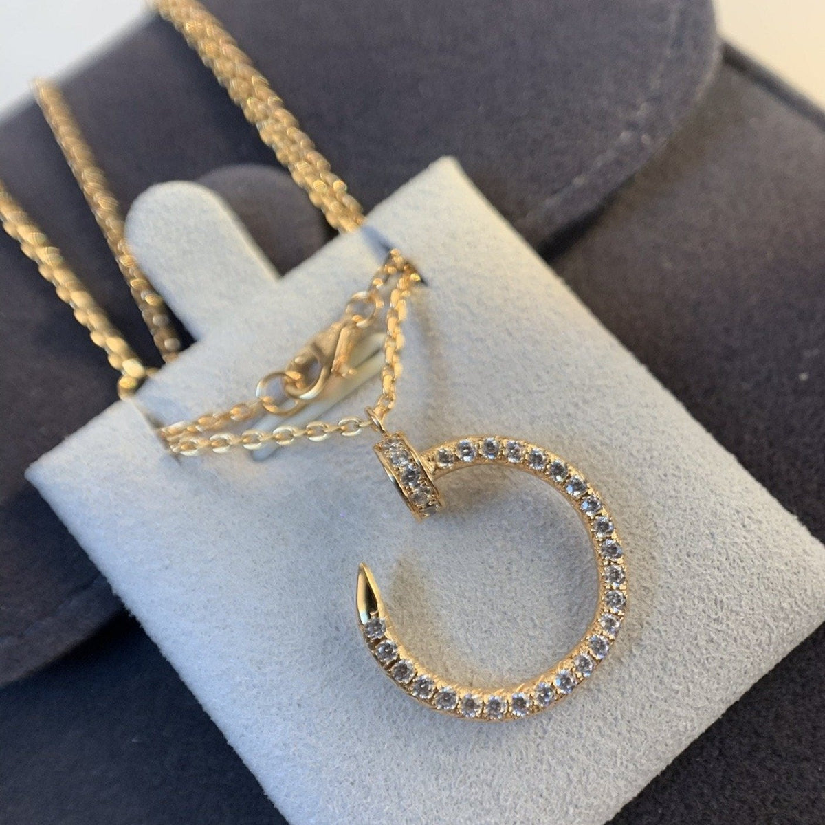[⭐Clover Jewelry]JUSTE NECKLACE PINK GOLD DIAMONDS