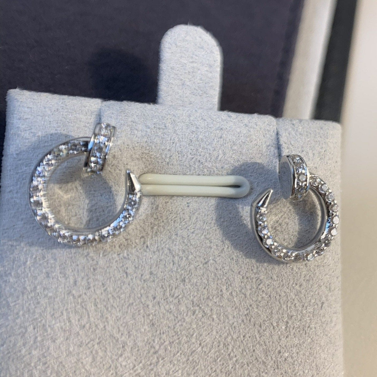 [⭐Clover Jewelry]JUSTE EARRINGS SILVER DIAMONDS