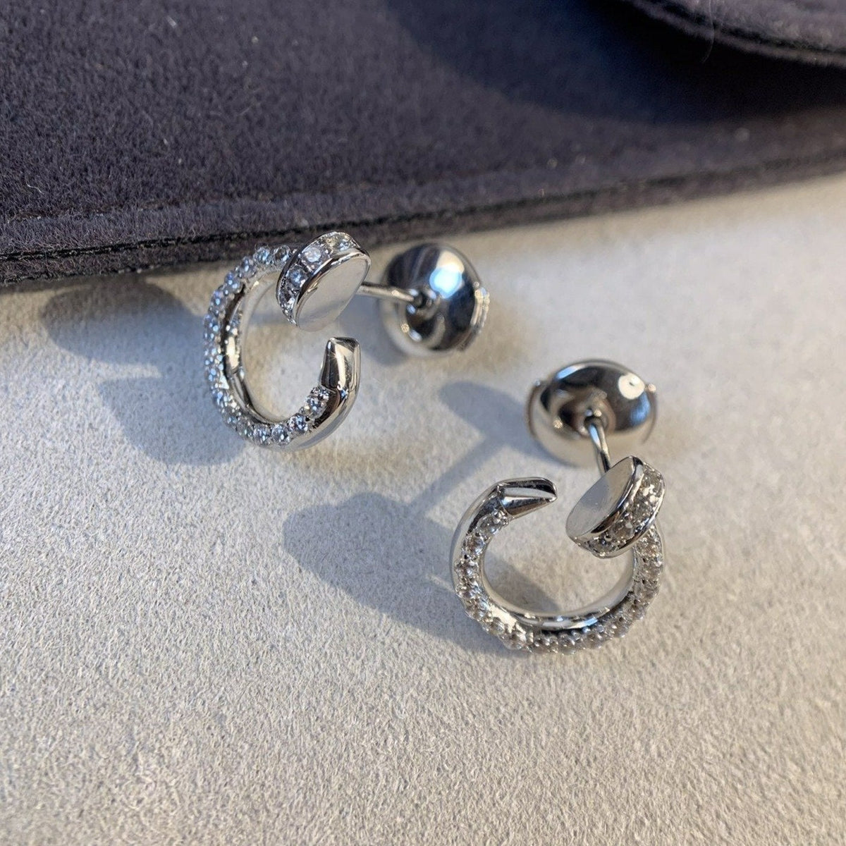 [⭐Clover Jewelry]JUSTE EARRINGS SILVER DIAMONDS