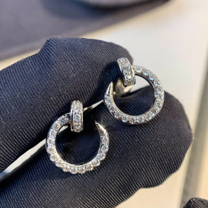 [⭐Clover Jewelry]JUSTE EARRINGS SILVER DIAMONDS