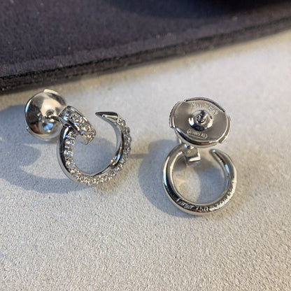 [⭐Clover Jewelry]JUSTE EARRINGS SILVER DIAMONDS