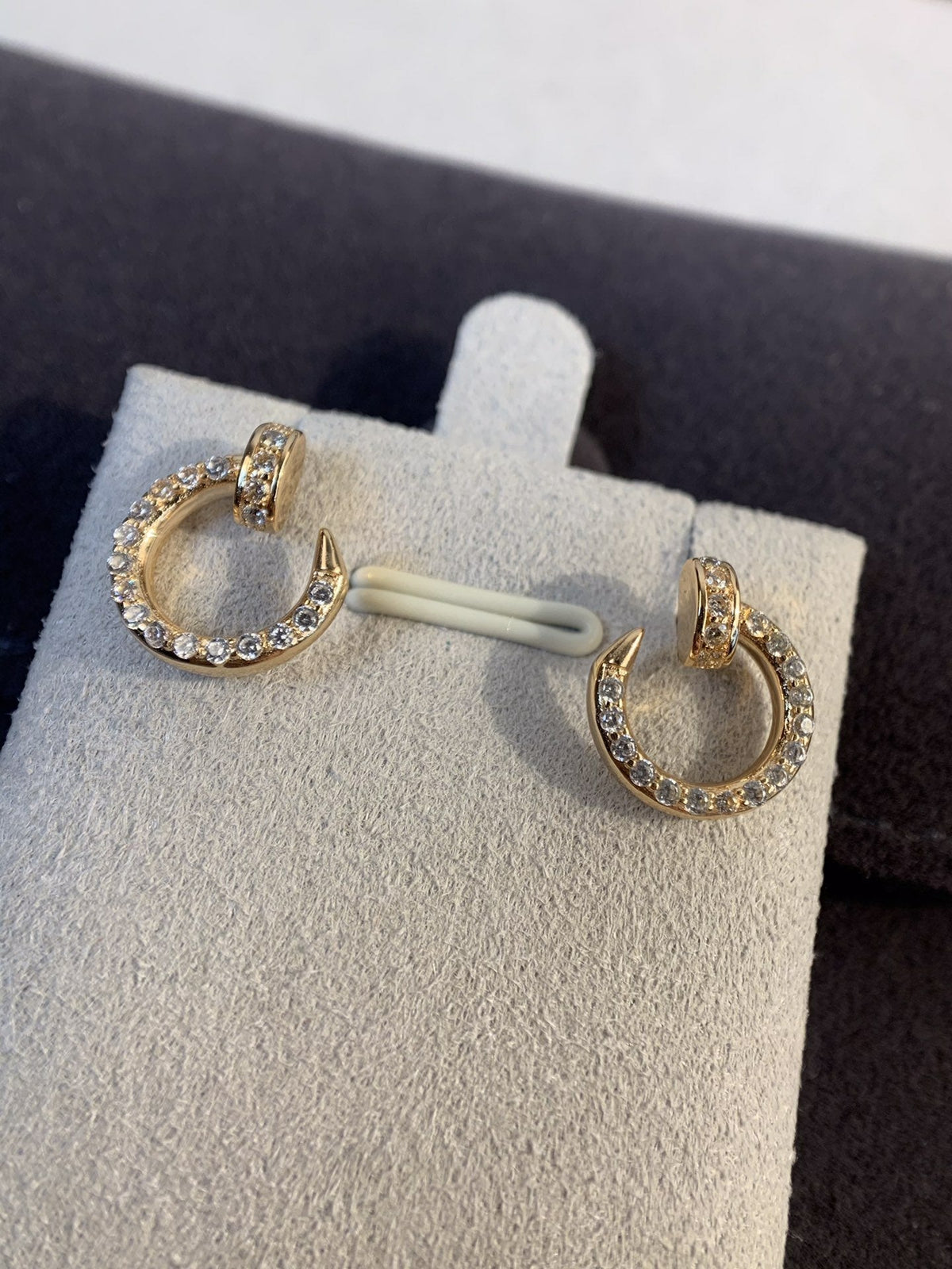 [⭐Clover Jewelry]JUSTE EARRINGS GOLD DIAMONDS