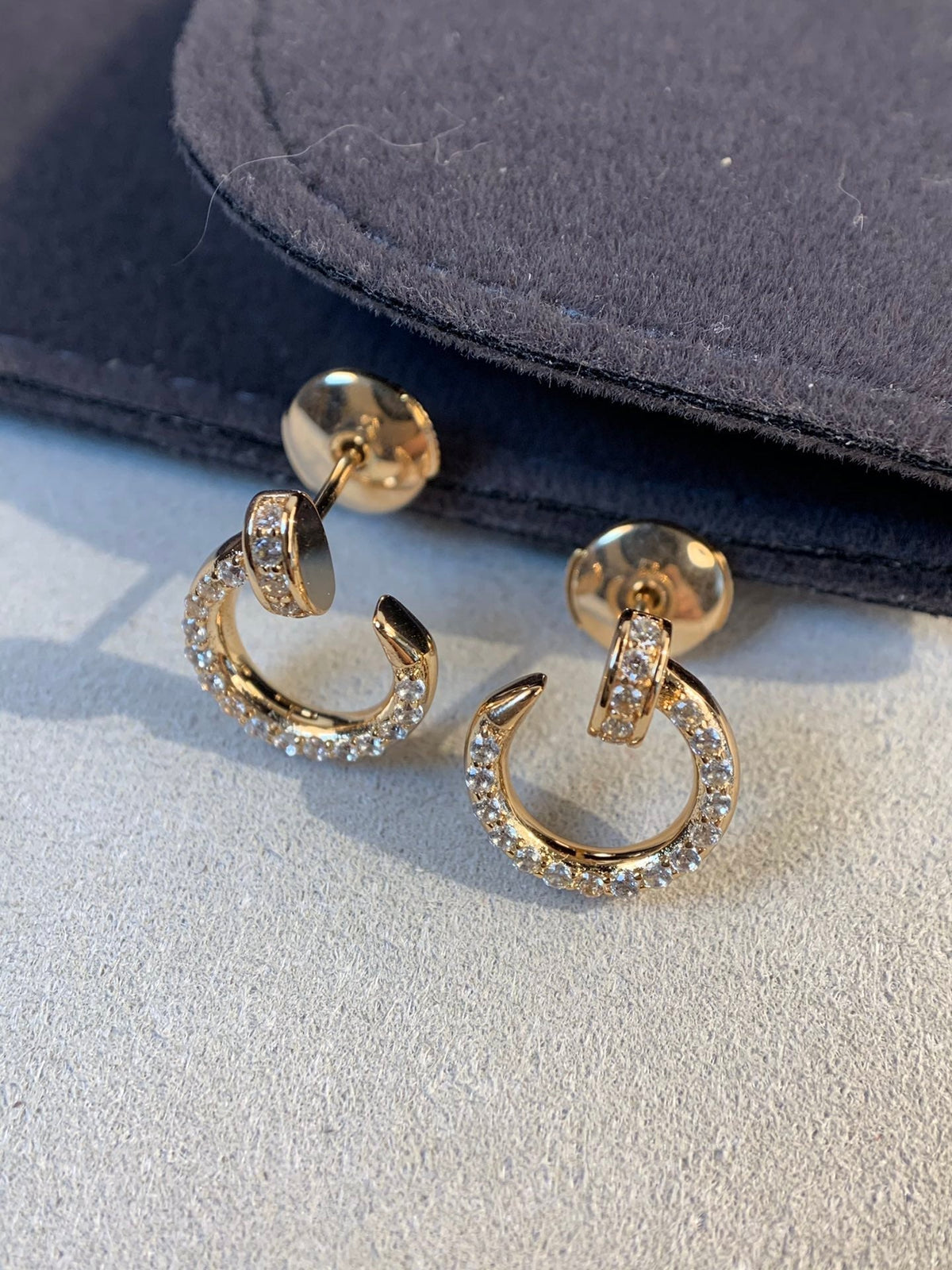 [⭐Clover Jewelry]JUSTE EARRINGS GOLD DIAMONDS
