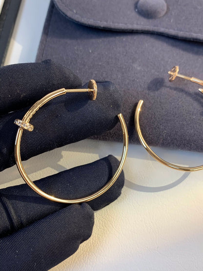 [⭐Clover Jewelry]JUSTE EARRINGS GOLD DIAMONDS 1.8MM
