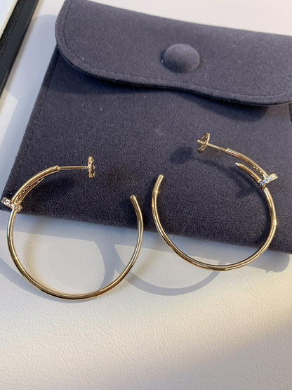 [⭐Clover Jewelry]JUSTE EARRINGS GOLD DIAMONDS 1.8MM