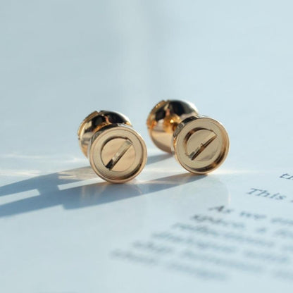 [⭐Clover Jewelry]LOVE EARRINGS PINK GOLD 10MM
