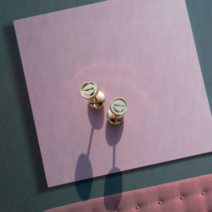 [⭐Clover Jewelry]LOVE EARRINGS PINK GOLD 10MM