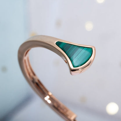 [⭐Clover Jewelry]DREAM BRACELET OPEN MALACHITE PINK GOLD