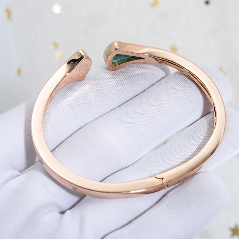 [⭐Clover Jewelry]DREAM BRACELET OPEN MALACHITE PINK GOLD