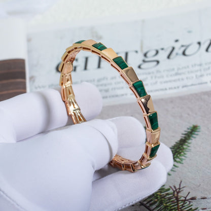 [⭐Clover Jewelry]SERPENTI BRACELET PINK GOLD MALACHITE
