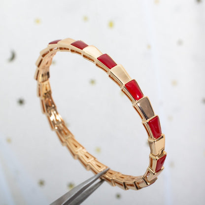 [⭐Clover Jewelry]SERPENTI BRACELET PINK GOLD RUBELLITE