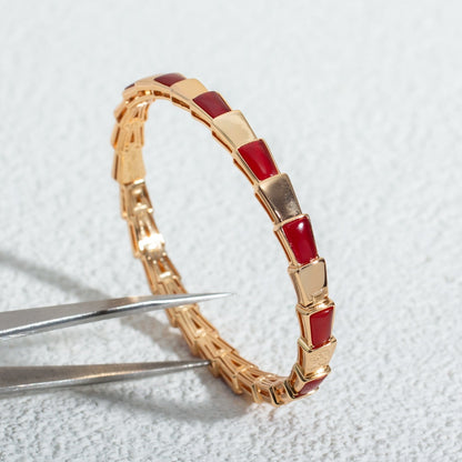 [⭐Clover Jewelry]SERPENTI BRACELET PINK GOLD RUBELLITE