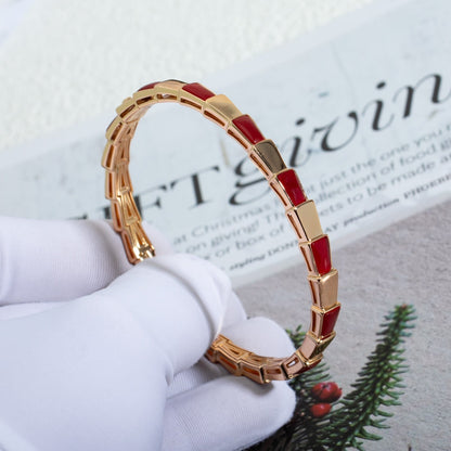 [⭐Clover Jewelry]SERPENTI BRACELET PINK GOLD RUBELLITE