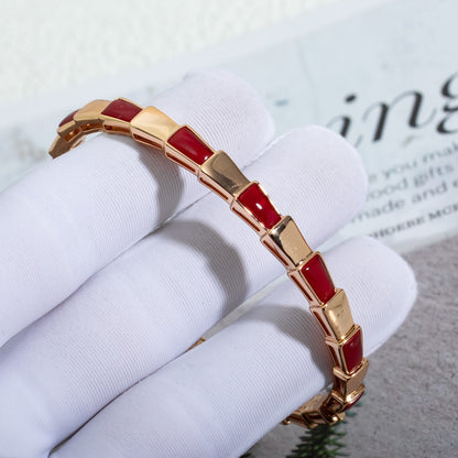[⭐Clover Jewelry]SERPENTI BRACELET PINK GOLD RUBELLITE