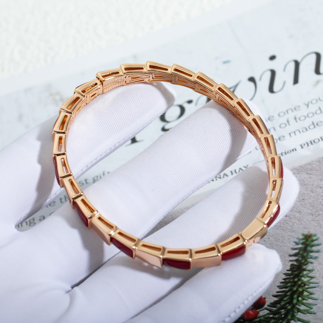 [⭐Clover Jewelry]SERPENTI BRACELET PINK GOLD RUBELLITE