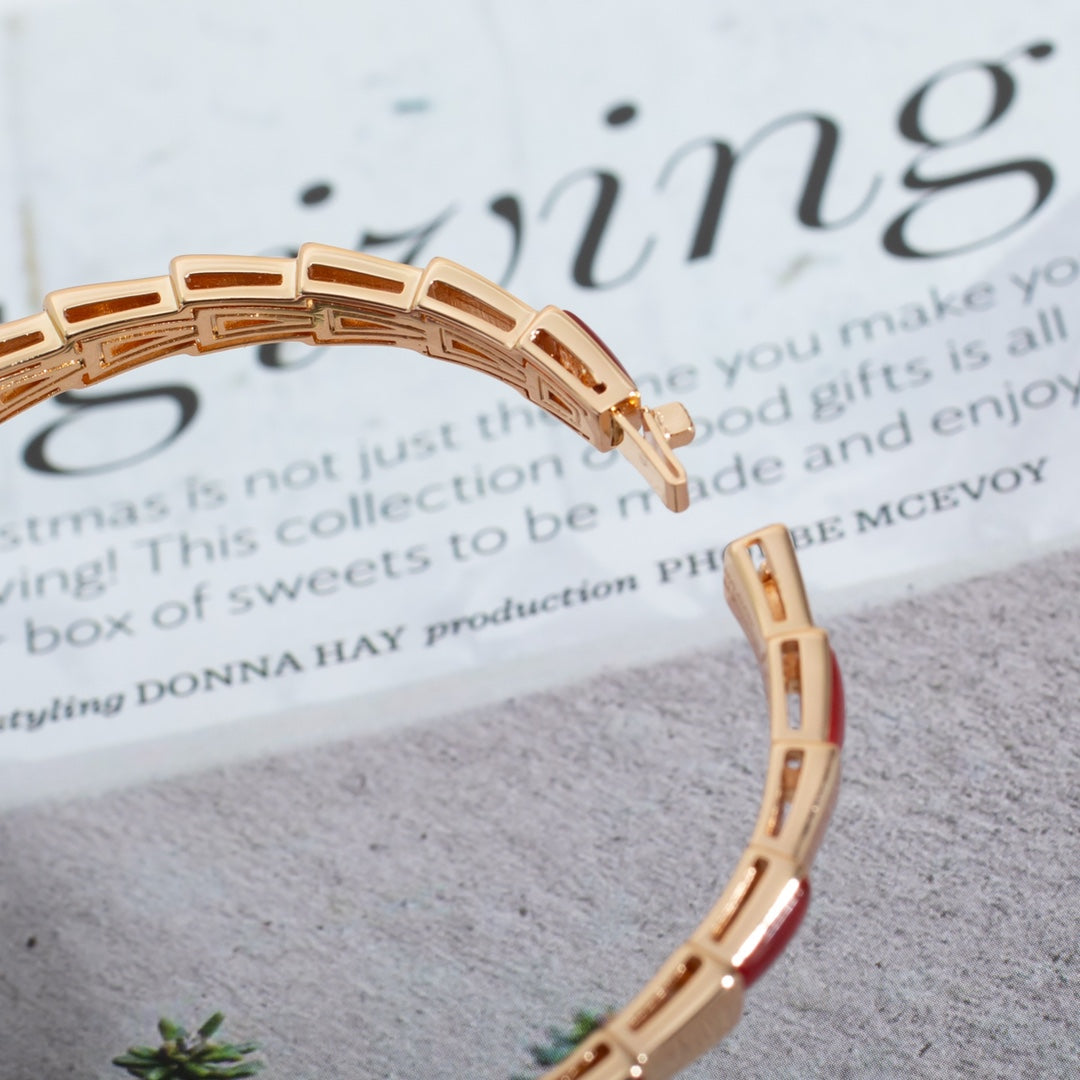 [⭐Clover Jewelry]SERPENTI BRACELET PINK GOLD RUBELLITE