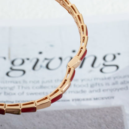 [⭐Clover Jewelry]SERPENTI BRACELET PINK GOLD RUBELLITE