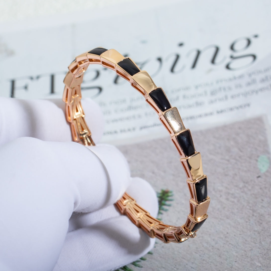 [⭐Clover Jewelry]SERPENTI BRACELET PINK GOLD ONYX