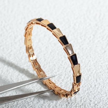 [⭐Clover Jewelry]SERPENTI BRACELET PINK GOLD ONYX