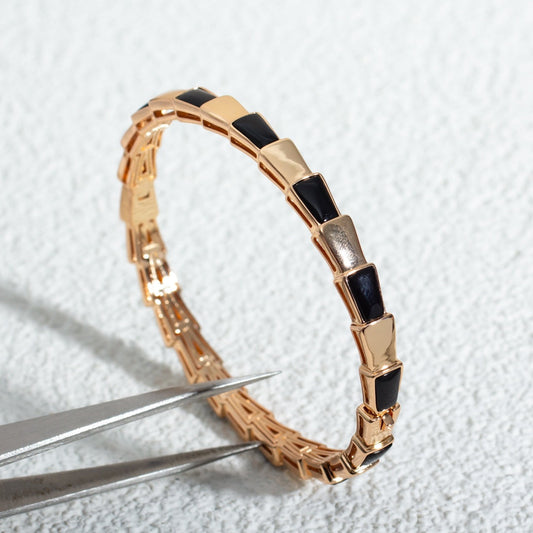 [⭐Clover Jewelry]SERPENTI BRACELET PINK GOLD ONYX