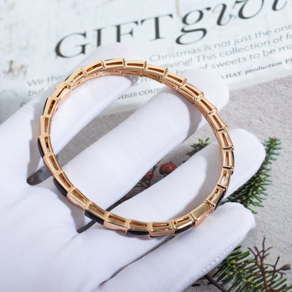 [⭐Clover Jewelry]SERPENTI BRACELET PINK GOLD ONYX