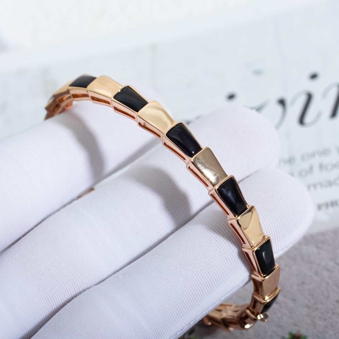 [⭐Clover Jewelry]SERPENTI BRACELET PINK GOLD ONYX