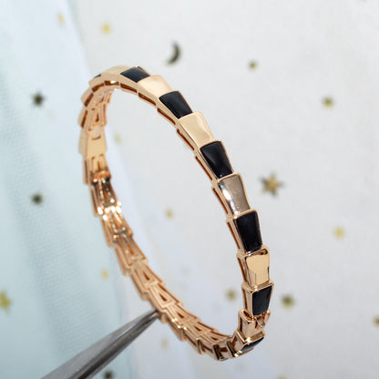 [⭐Clover Jewelry]SERPENTI BRACELET PINK GOLD ONYX