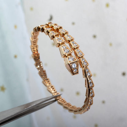 [⭐Clover Jewelry]SERPENTI BRACELET 6.8MM PINK GOLD DIAMOND