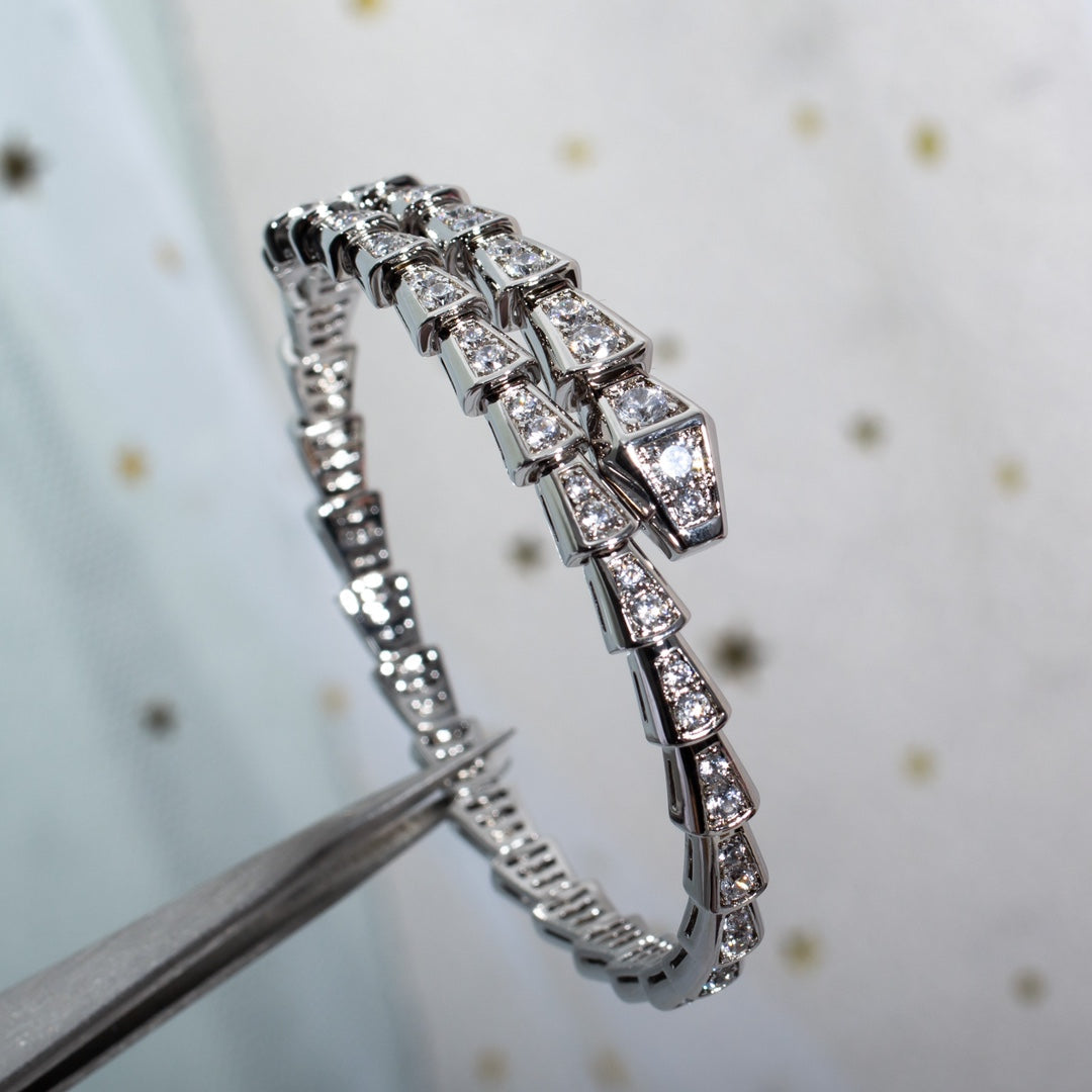 [⭐Clover Jewelry]SERPENTI BRACELET 6MM SILVER DIAMOND