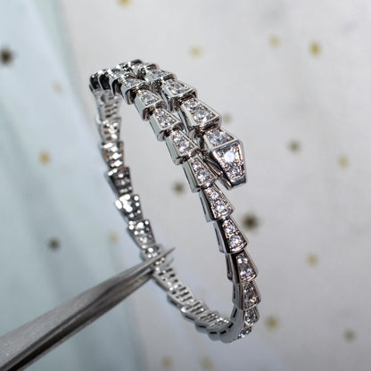 [⭐Clover Jewelry]SERPENTI BRACELET 6MM SILVER DIAMOND
