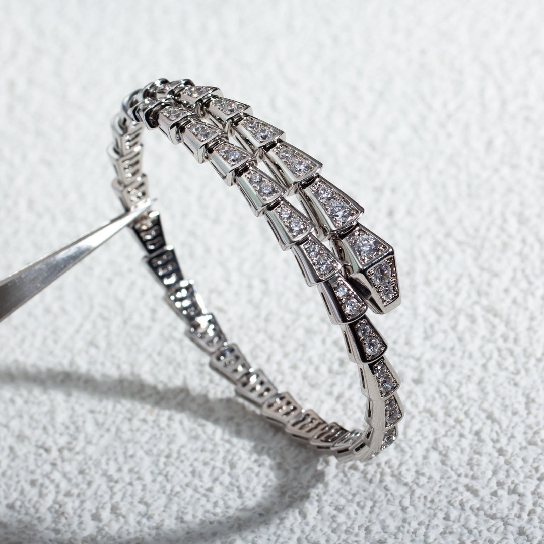 [⭐Clover Jewelry]SERPENTI BRACELET 6MM SILVER DIAMOND