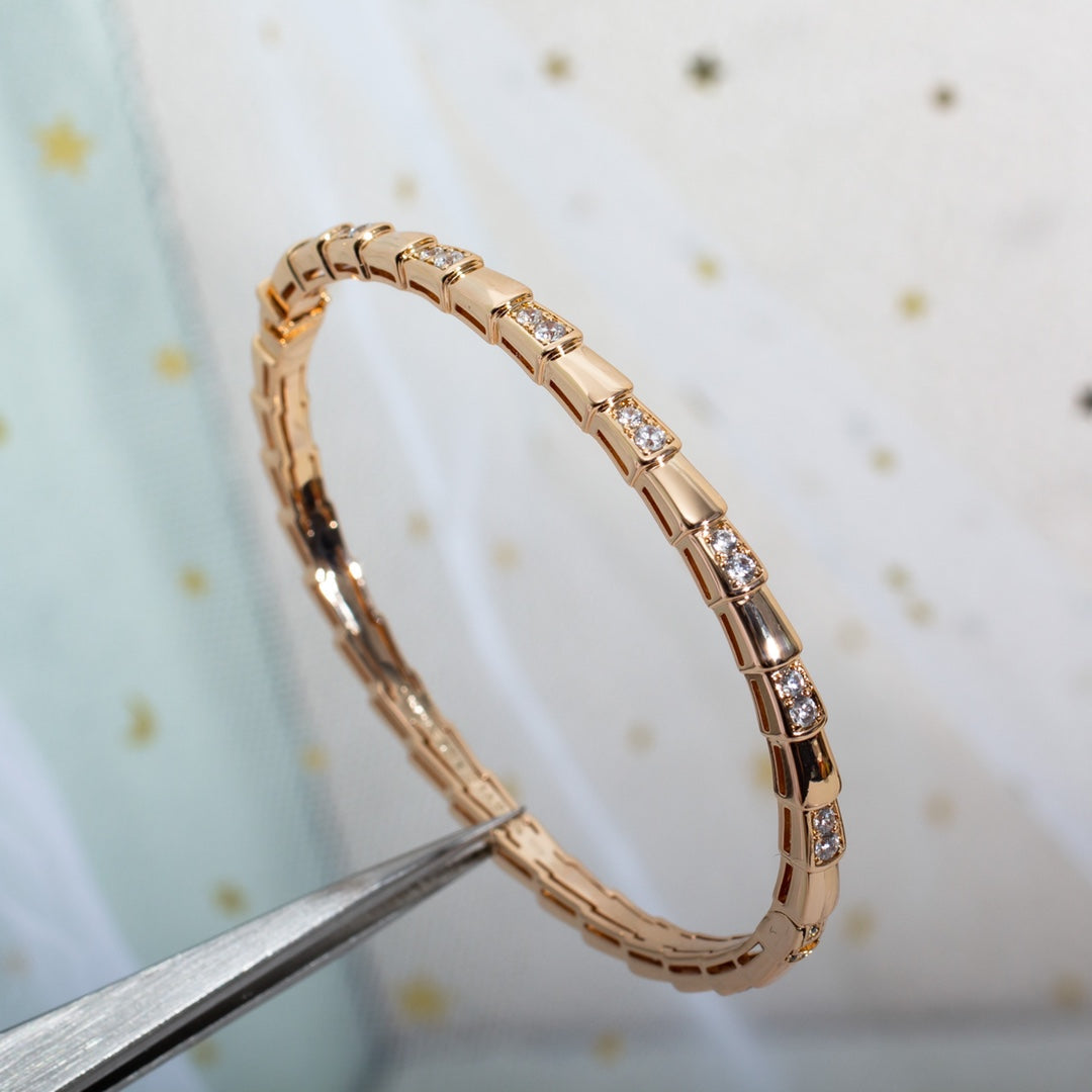 [⭐Clover Jewelry]SERPENTI BRACELET PINK GOLD DIAMOND