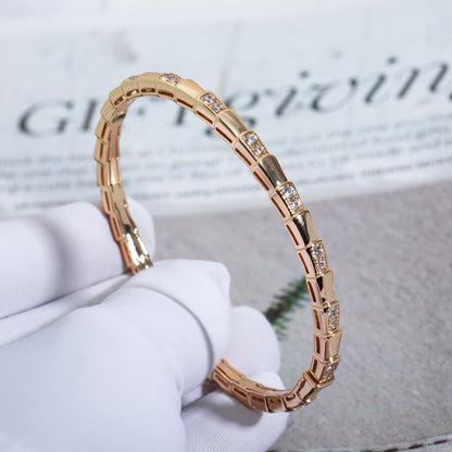 [⭐Clover Jewelry]SERPENTI SMALL BRACELET PINK GOLD DIAMOND