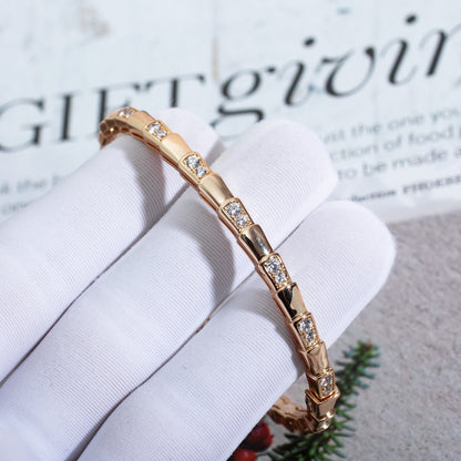 [⭐Clover Jewelry]SERPENTI BRACELET PINK GOLD DIAMOND