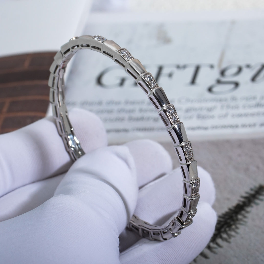 [⭐Clover Jewelry]SERPENTI BRACELET SILVER DIAMOND